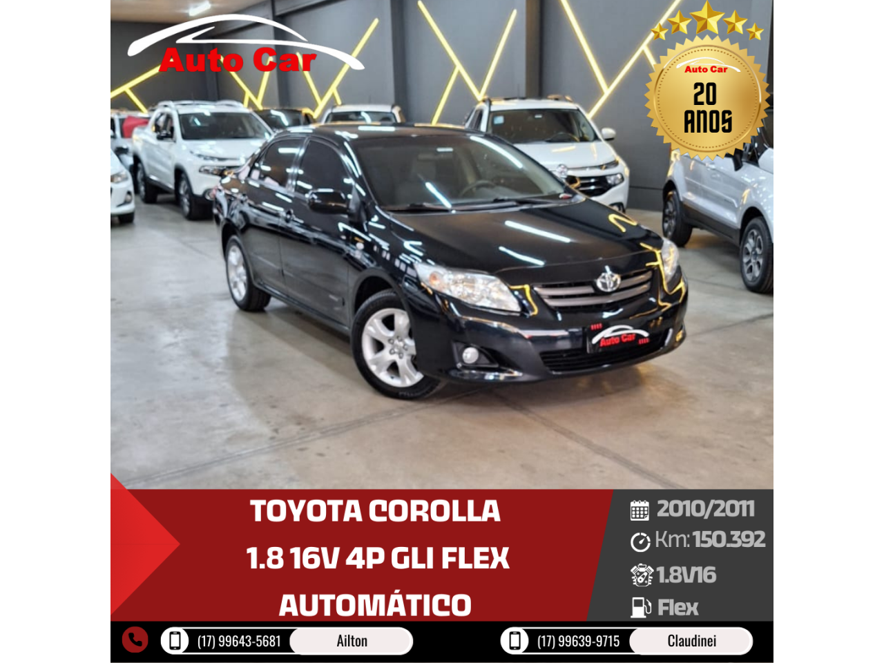 Corolla 1.8 16V 4P GLI FLEX AUTOMÁTICO