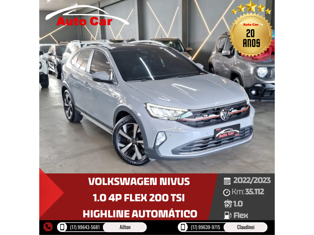 Nivus 1.0 4P FLEX 200 TSI HIGHLINE AUTOMÁTICO