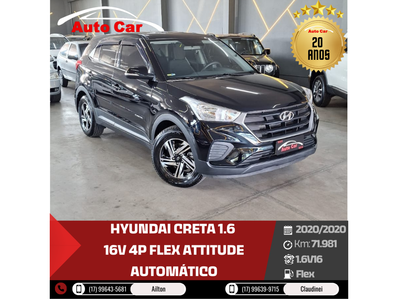 Creta 1.6 16V 4P FLEX ATTITUDE AUTOMÁTICO