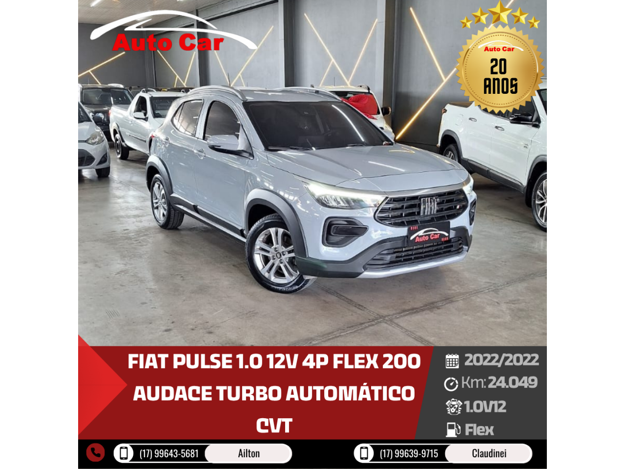 Pulse 1.0 12V 4P FLEX 200 AUDACE TURBO AUTOMÁTICO CVT