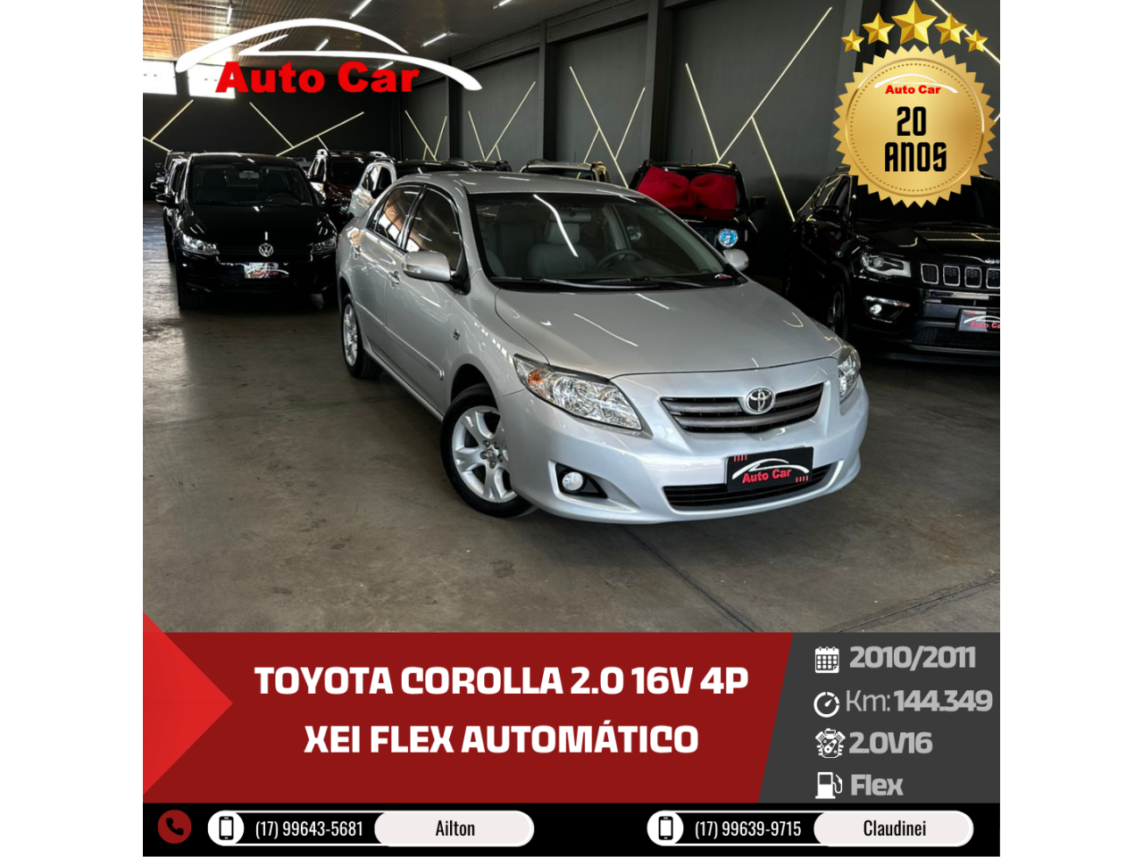 Corolla 2.0 16V 4P XEI FLEX AUTOMÁTICO