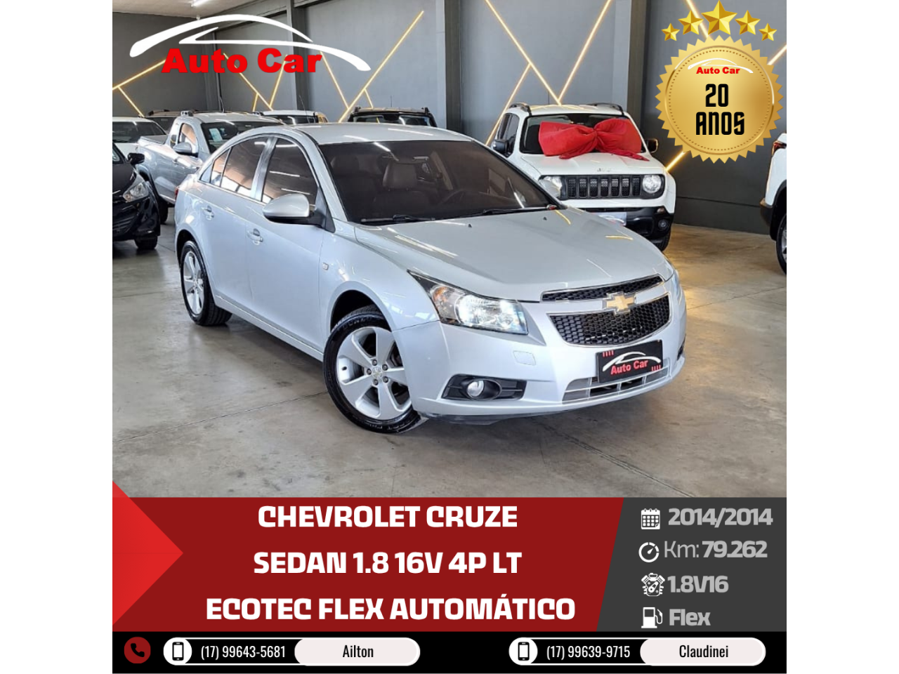 Cruze Sedan 1.8 16V 4P LT ECOTEC FLEX AUTOMÁTICO Cruze Sedan 1.8 16V 4P LT ECOTEC FLEX AUTOMÁTICO