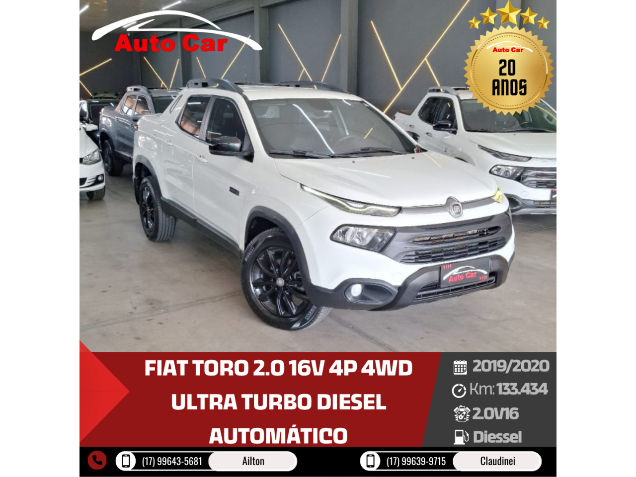 Toro 2.0 16V 4P 4WD ULTRA TURBO DIESEL AUTOMÁTICO
