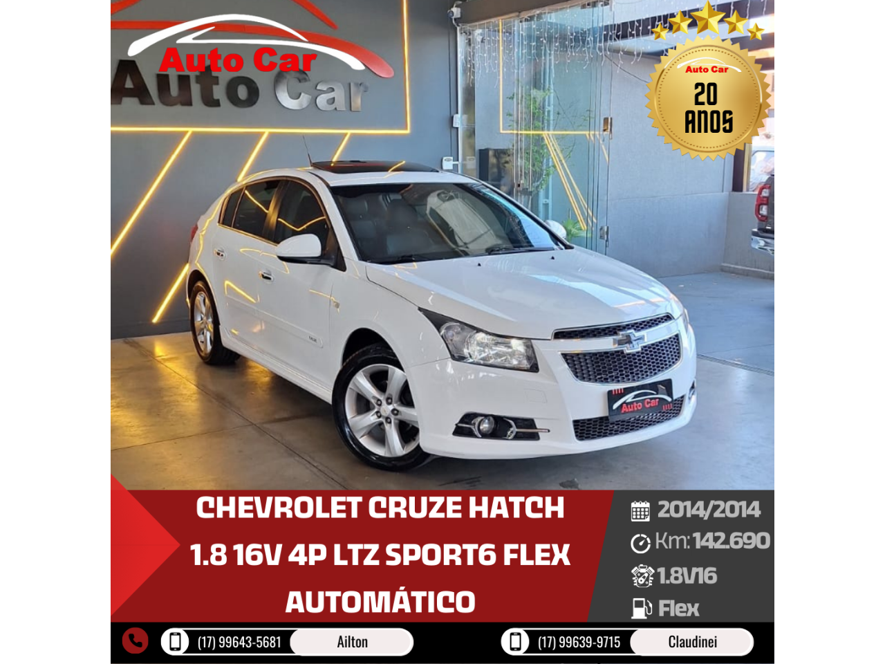 Cruze Hatch 1.8 16V 4P LTZ SPORT6 FLEX AUTOMÁTICO