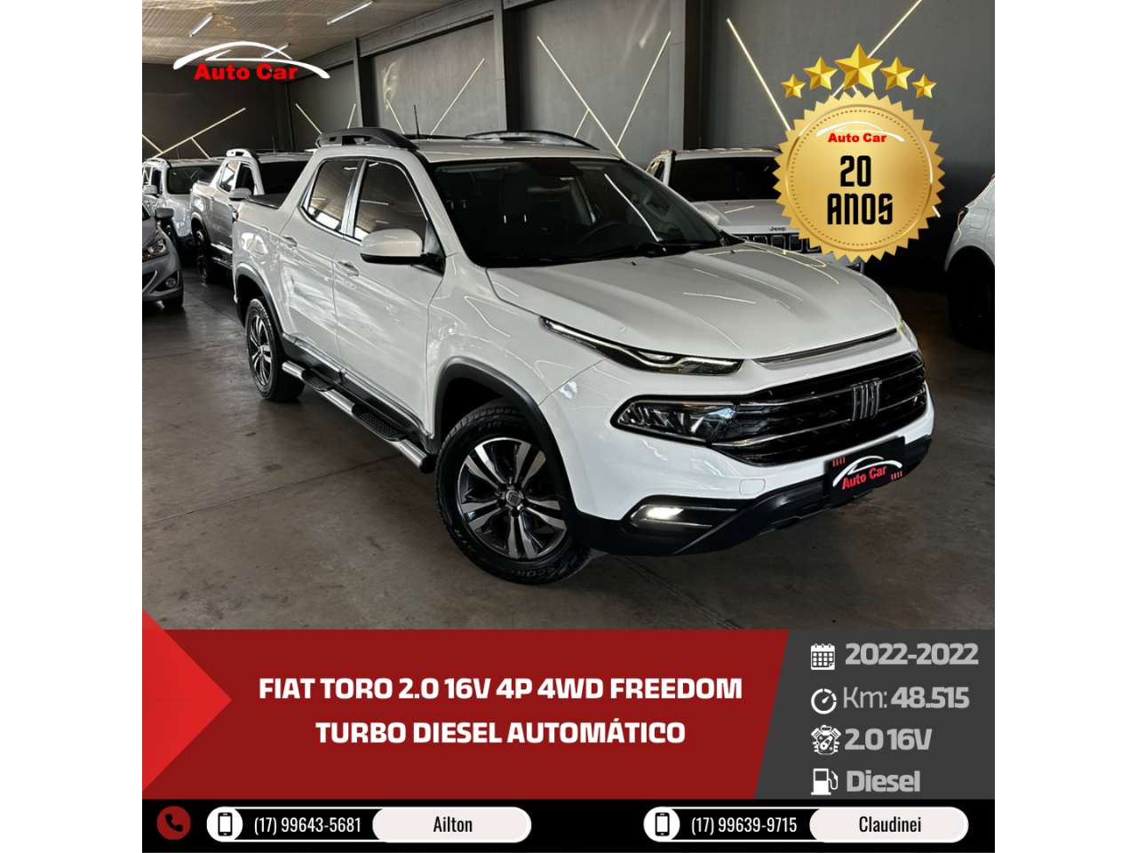 Toro 2.0 16V 4P 4WD FREEDOM TURBO DIESEL  AUTOMÁTICO