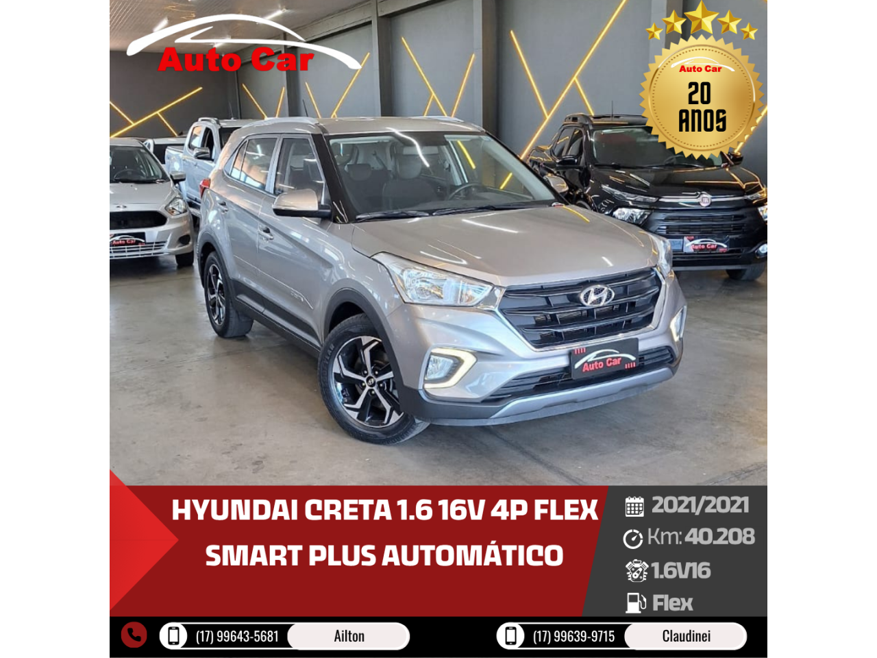 Creta 1.6 16V 4P FLEX SMART PLUS AUTOMÁTICO