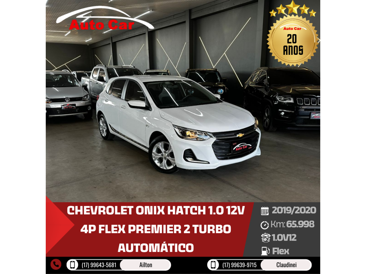 Onix Hatch 1.0 12V 4P FLEX PREMIER 2 TURBO AUTOMÁTICO