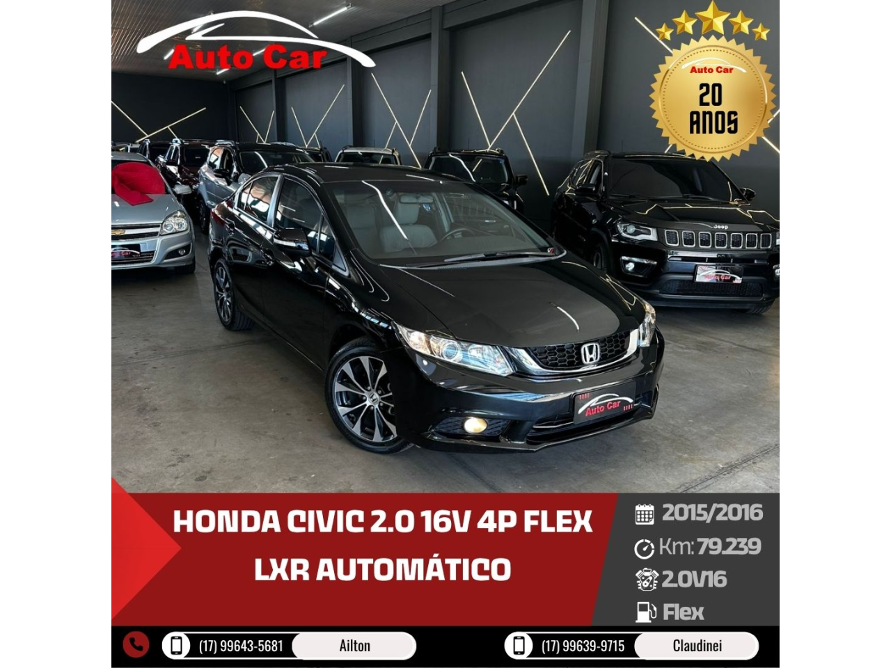 Civic 2.0 16V 4P FLEX LXR AUTOMÁTICO