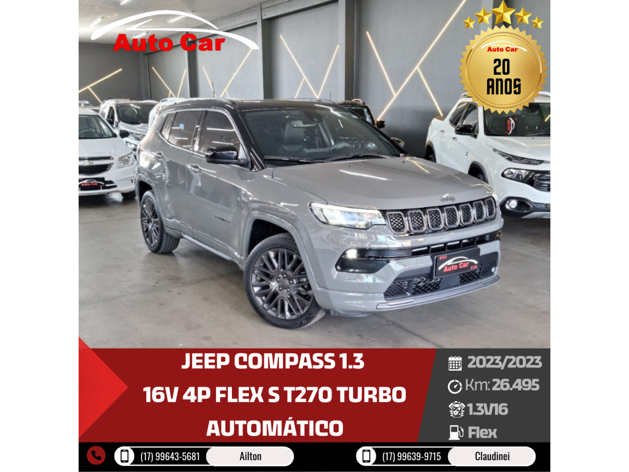 Compass 1.3 16V 4P FLEX S T270 TURBO AUTOMÁTICO