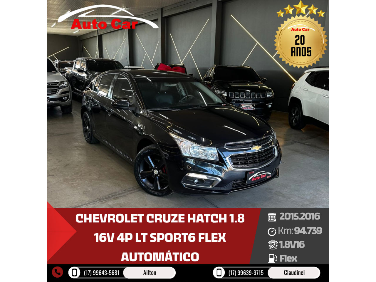 Cruze Hatch 1.8 16V 4P LT SPORT6 FLEX AUTOMÁTICO