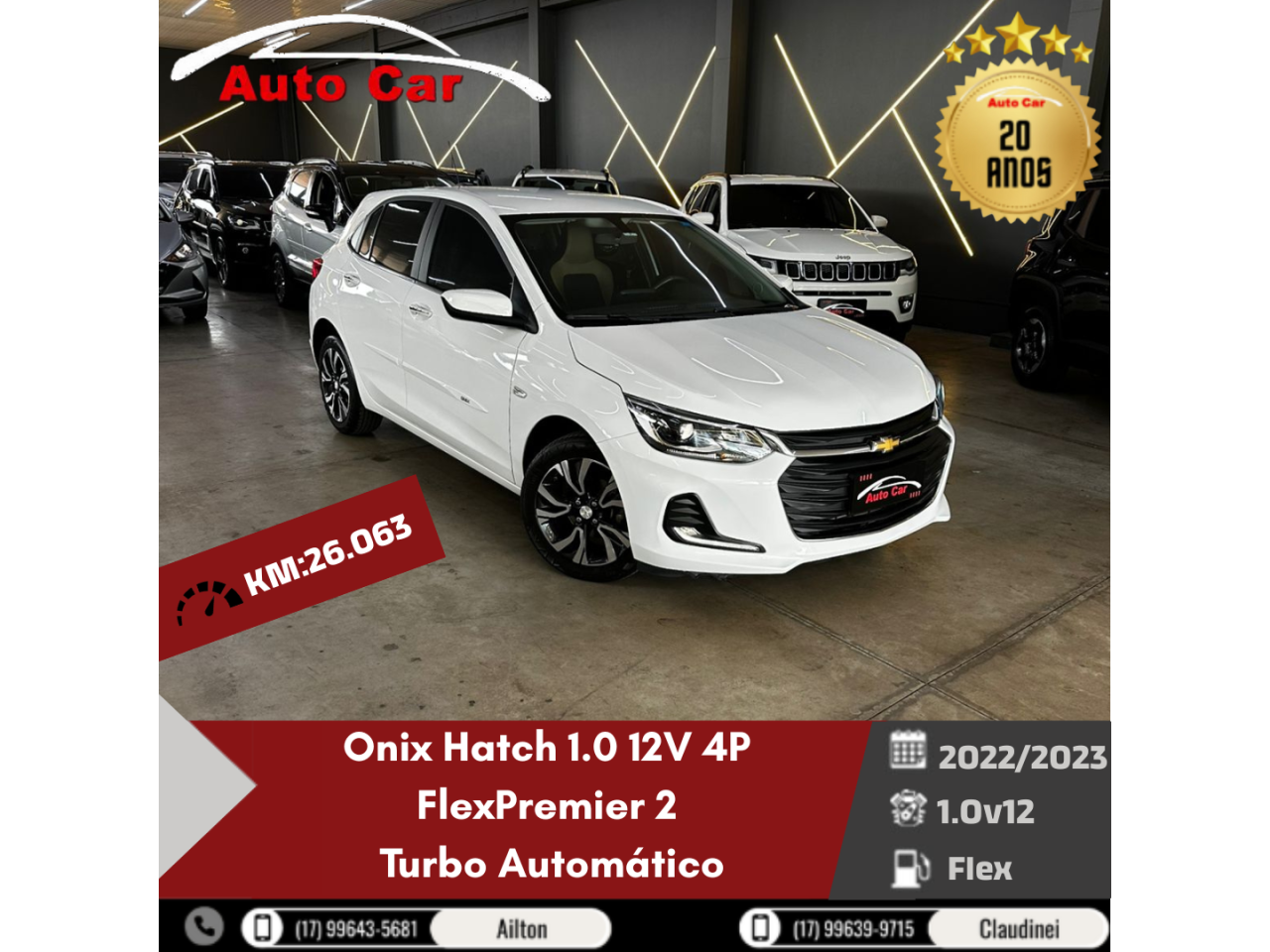 Onix Hatch 1.0 12V 4P FLEX PREMIER 2 TURBO AUTOMÁTICO