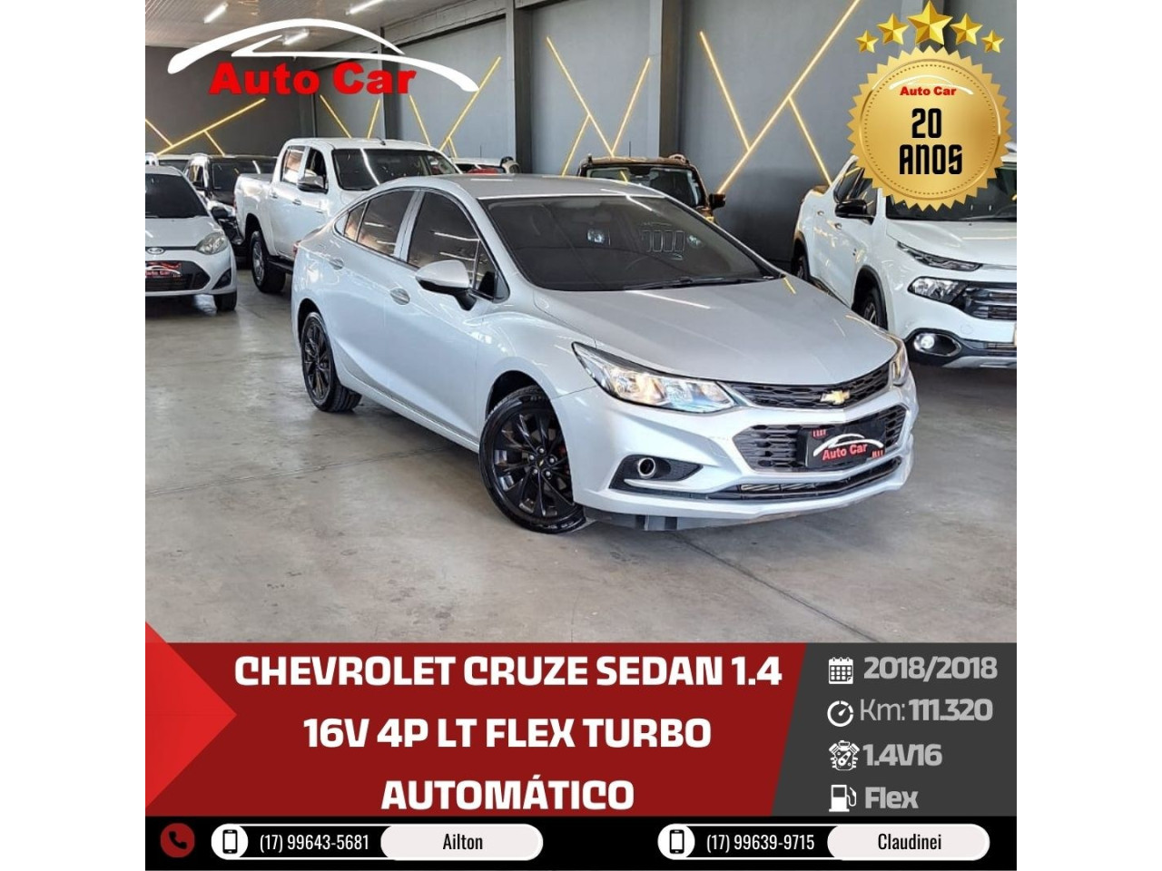 Cruze Sedan 1.4 16V 4P LT FLEX TURBO AUTOMÁTICO
