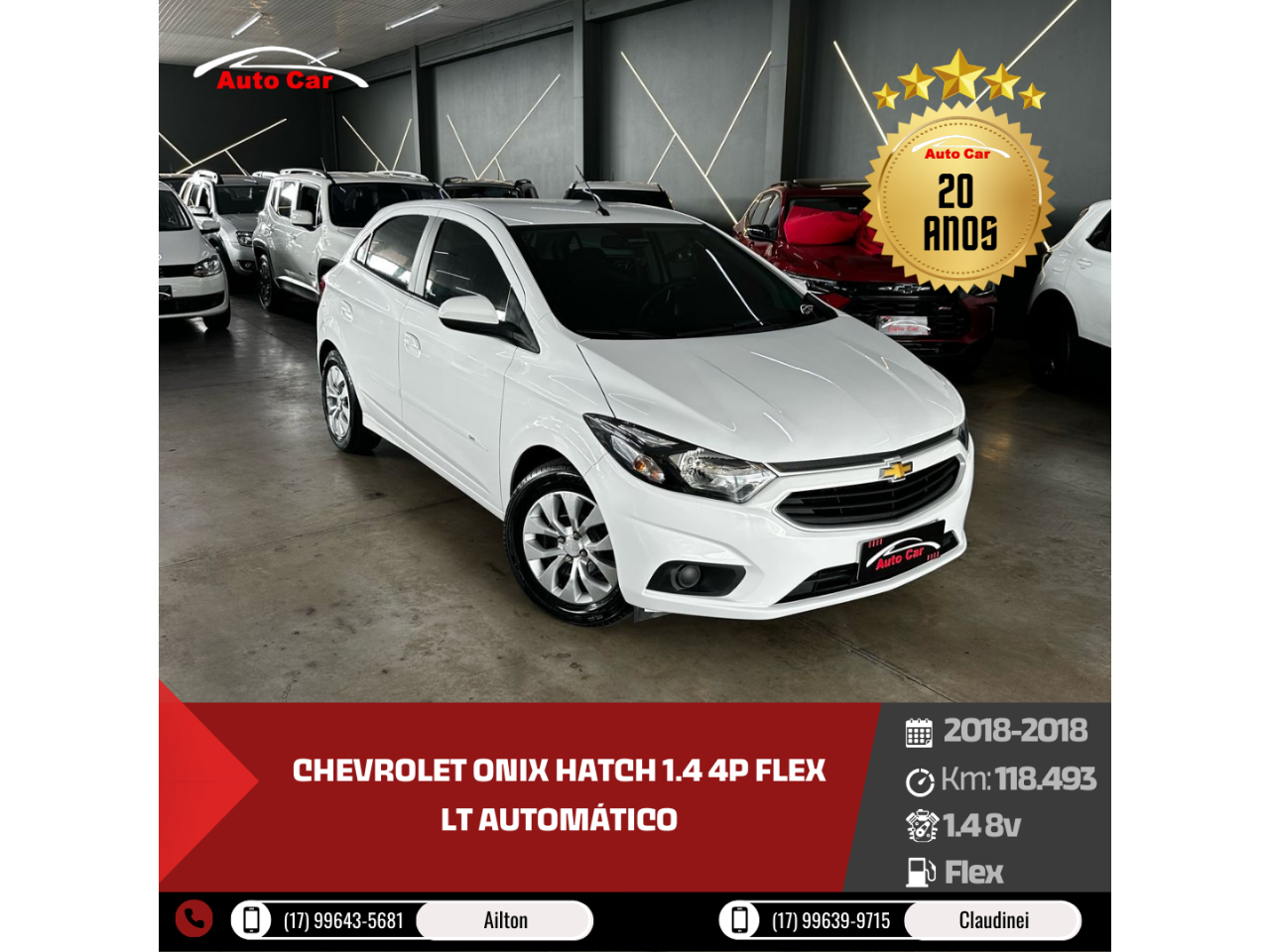 Onix Hatch 1.4 4P FLEX LT AUTOMÁTICO