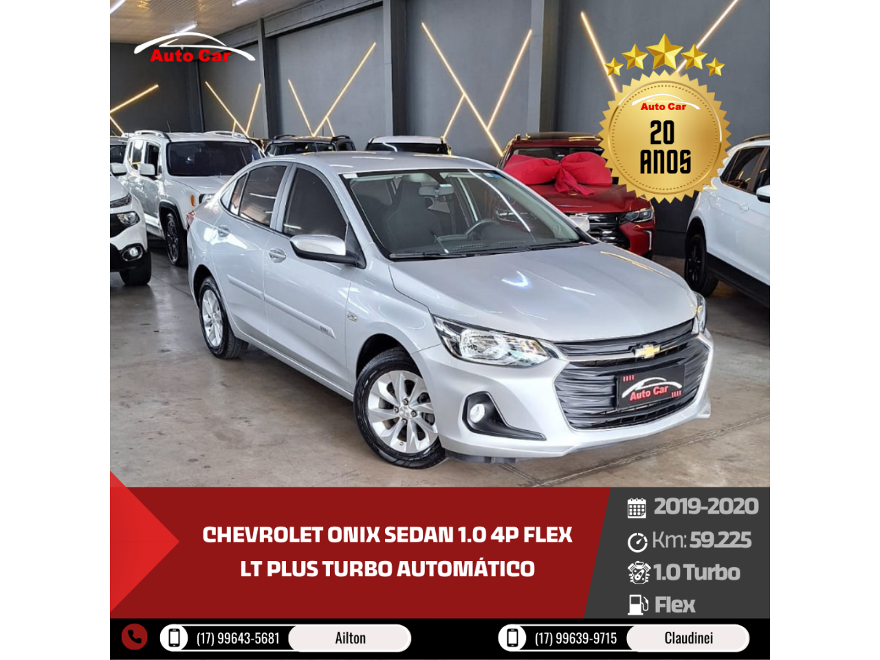 Onix Sedan 1.0 4P FLEX LT PLUS TURBO AUTOMÁTICO
