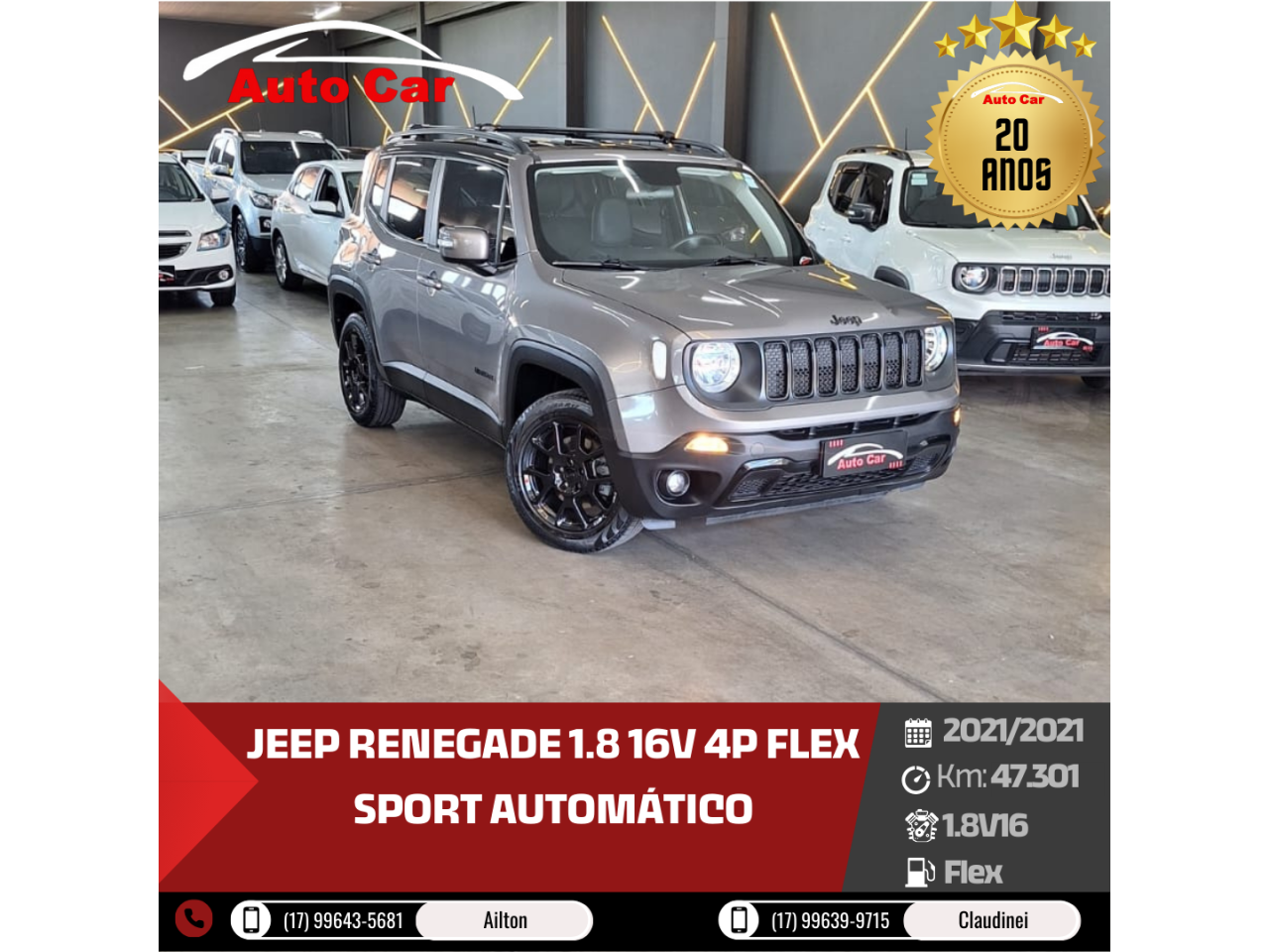 Renegade 1.8 16V 4P FLEX SPORT AUTOMÁTICO