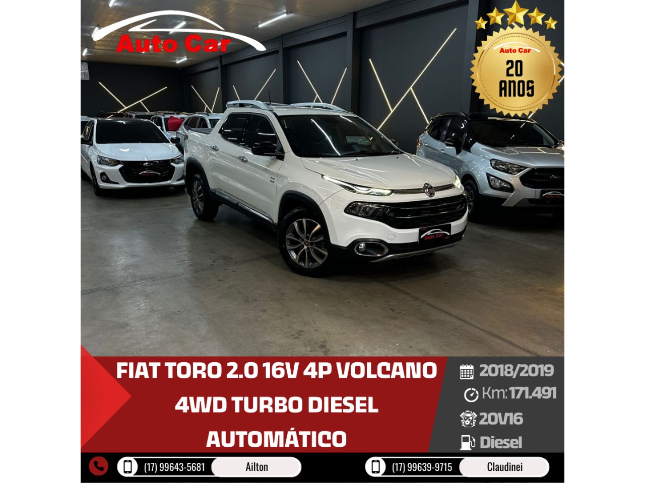 Toro 2.0 16V 4P VOLCANO 4WD TURBO DIESEL AUTOMÁTICO