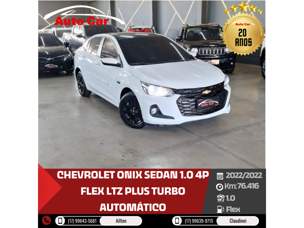 Onix Sedan 1.0 4P FLEX LTZ PLUS TURBO AUTOMÁTICO