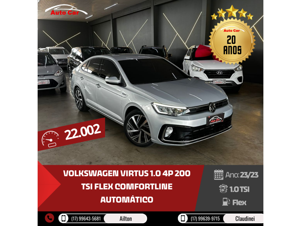 Virtus 1.0 4P 200 TSI FLEX COMFORTLINE AUTOMÁTICO