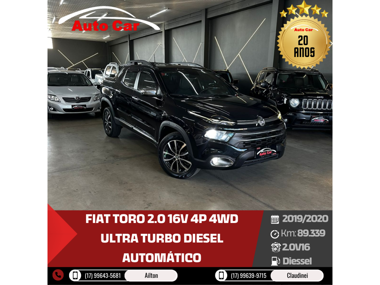 Toro 2.0 16V 4P 4WD ULTRA TURBO DIESEL AUTOMÁTICO