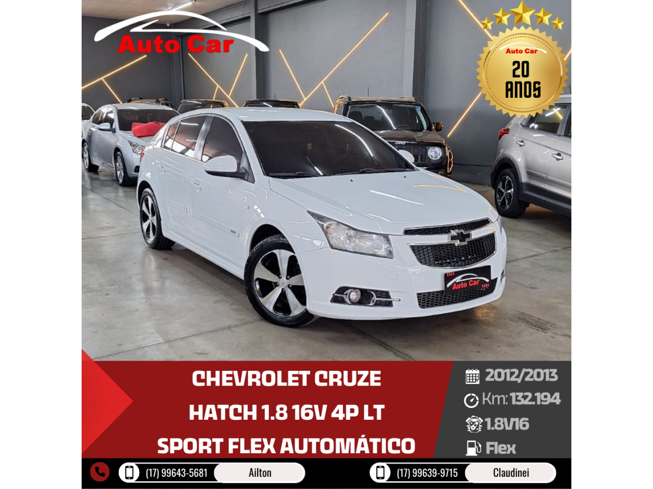 Cruze Hatch 1.8 16V 4P LT SPORT FLEX AUTOMÁTICO