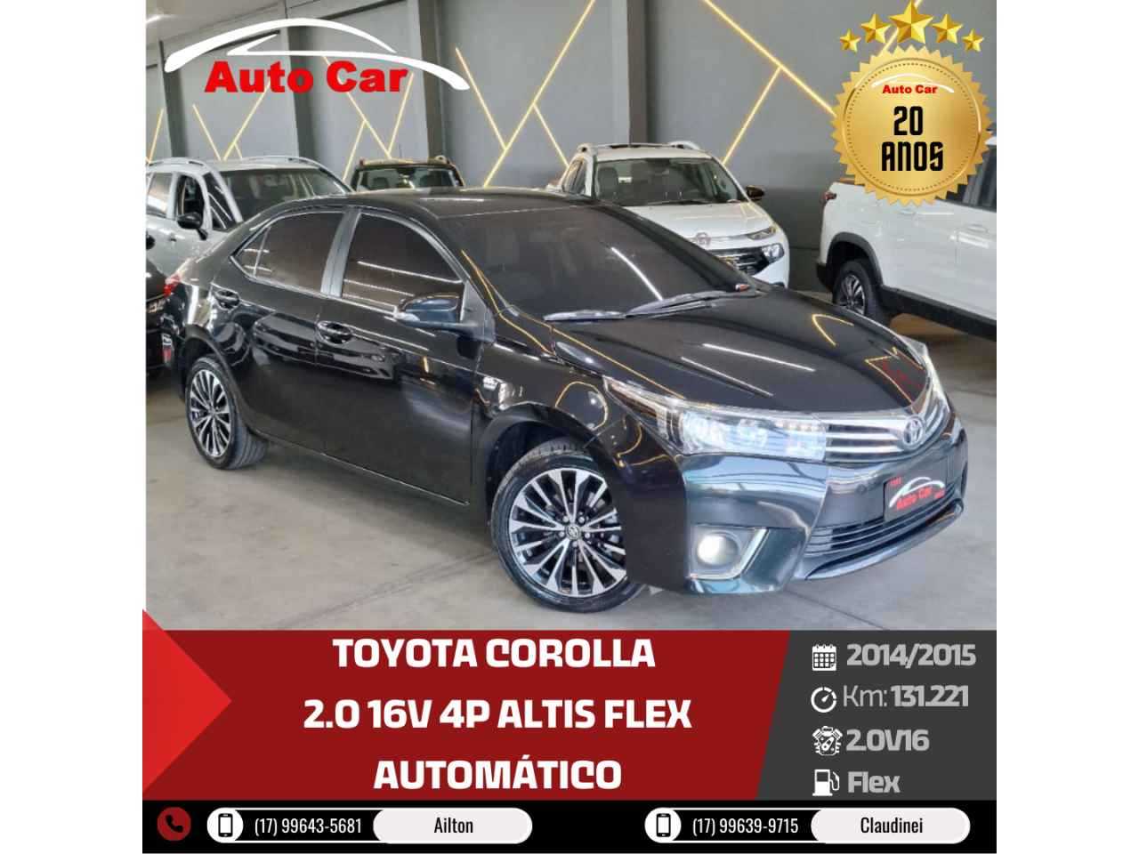 Corolla 2.0 16V 4P ALTIS FLEX AUTOMÁTICO