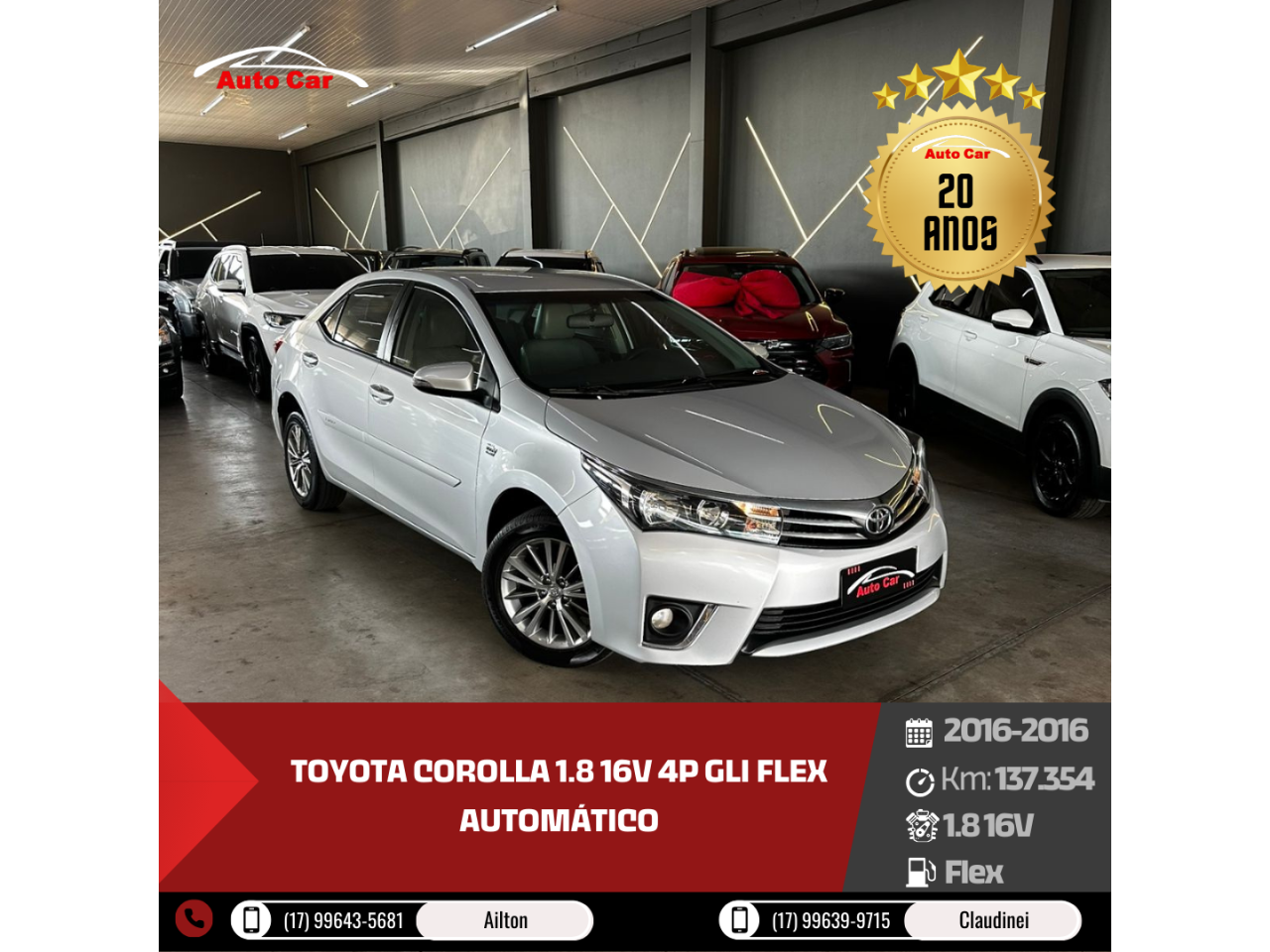 Corolla 1.8 16V 4P GLI FLEX AUTOMÁTICO