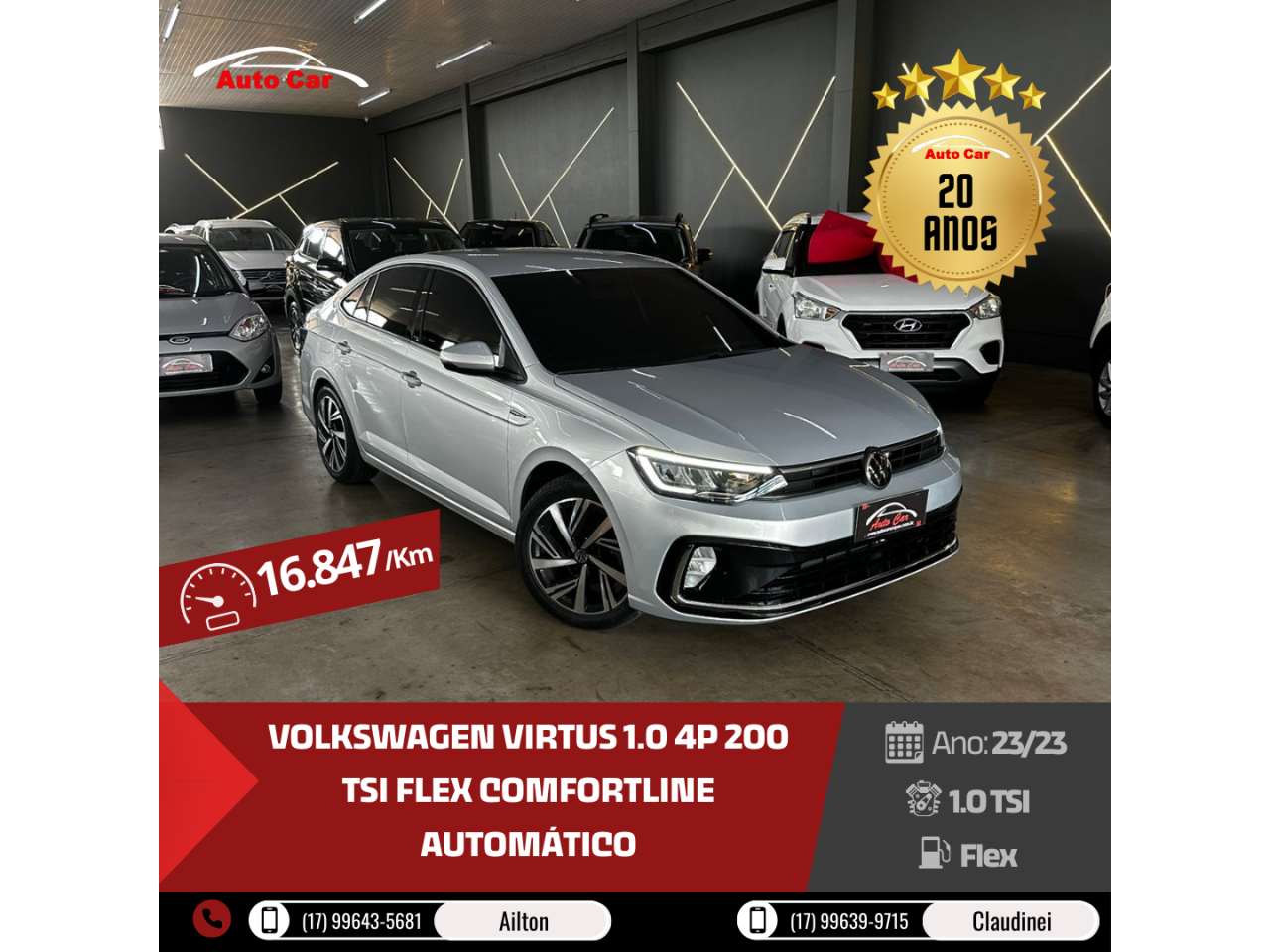 Virtus 1.0 4P 200 TSI FLEX COMFORTLINE AUTOMÁTICO