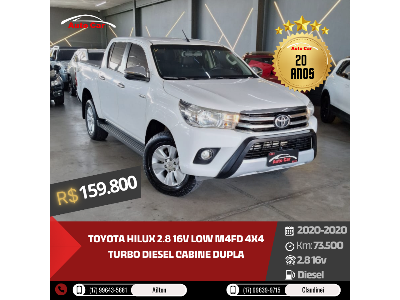 Hilux Caminhonete 2.8 16V  LOW M4FD 4X4 TURBO DIESEL CABINE DUPLA