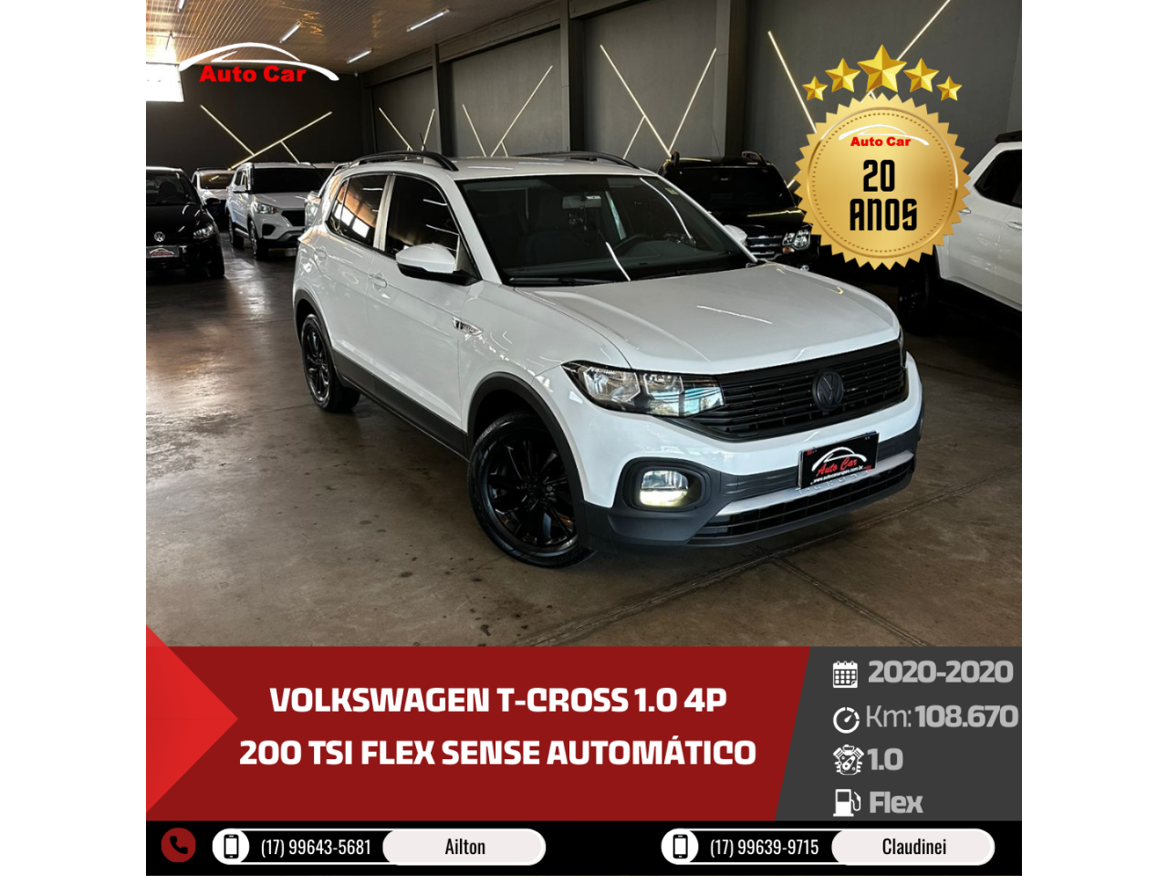 T-Cross 1.0 4P 200 TSI FLEX SENSE AUTOMÁTICO
