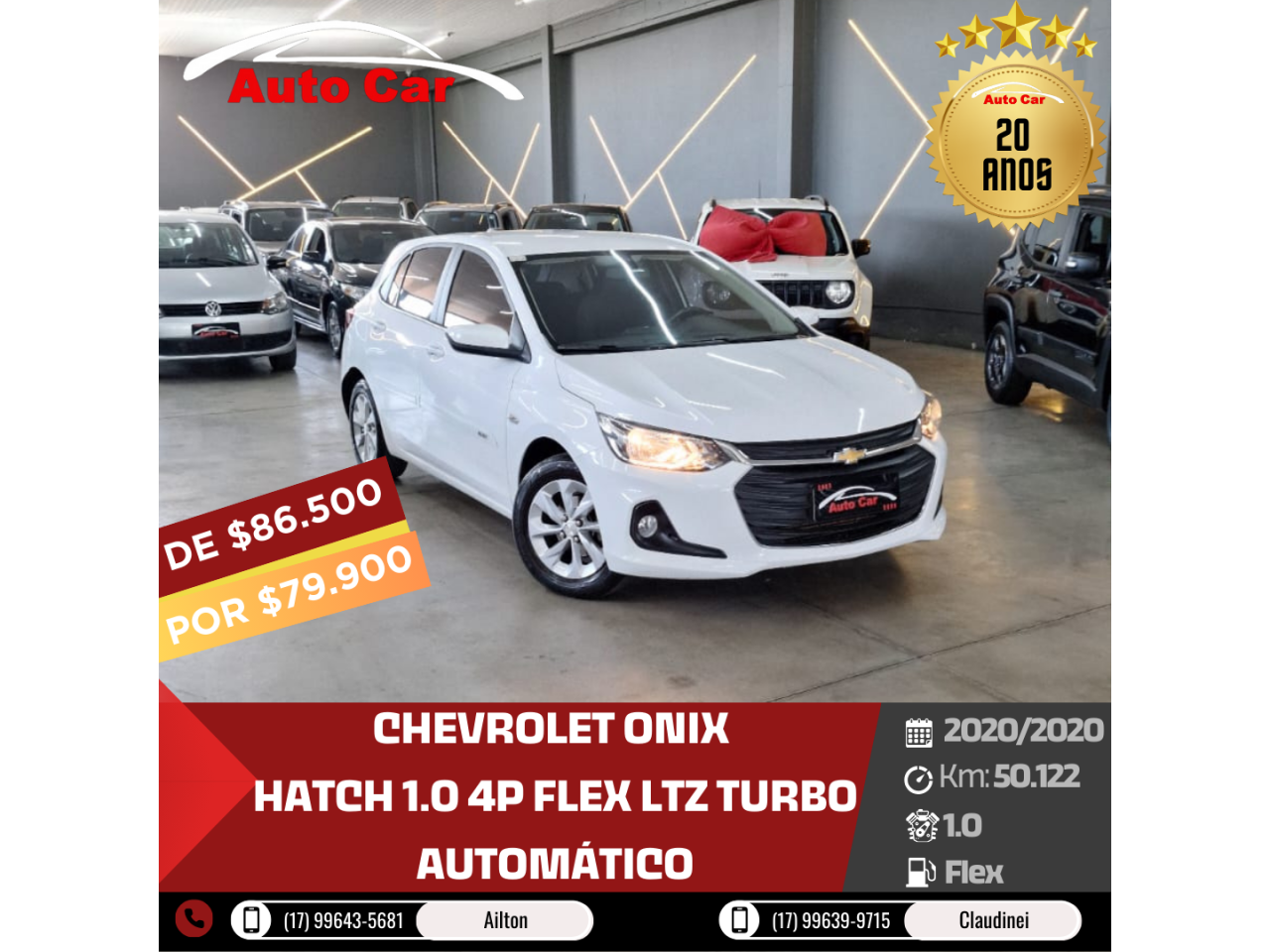 Onix Hatch 1.0 4P FLEX LTZ TURBO AUTOMÁTICO