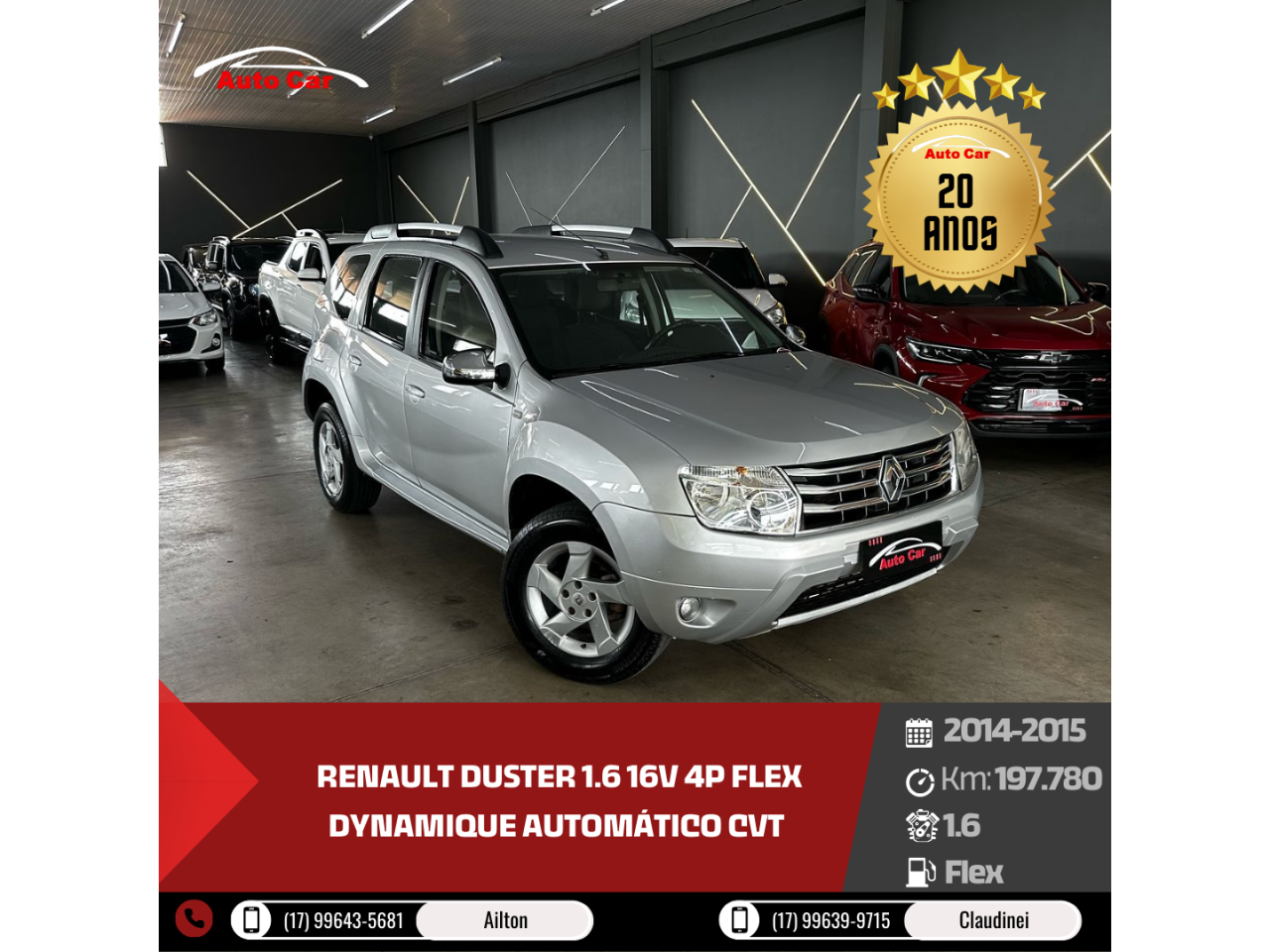 Duster 1.6 16V 4P FLEX DYNAMIQUE AUTOMÁTICO CVT