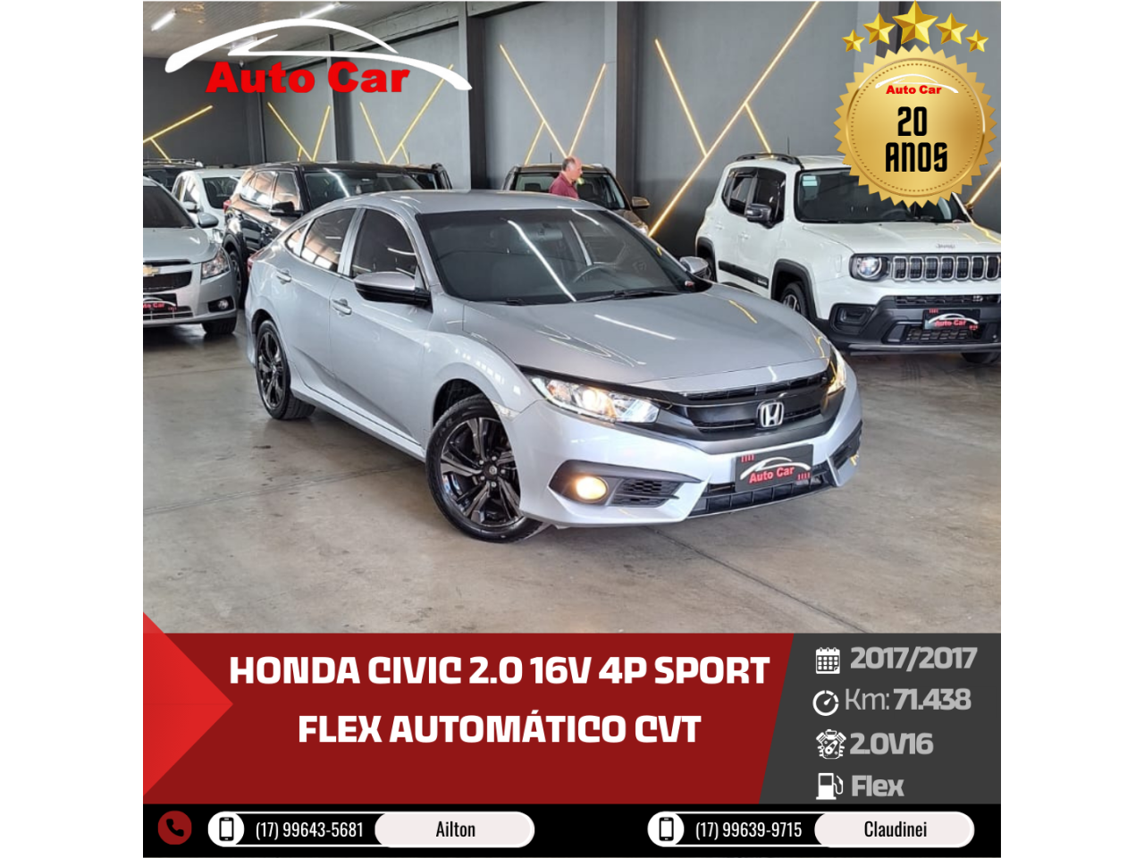 Civic 2.0 16V 4P SPORT FLEX  AUTOMÁTICO CVT