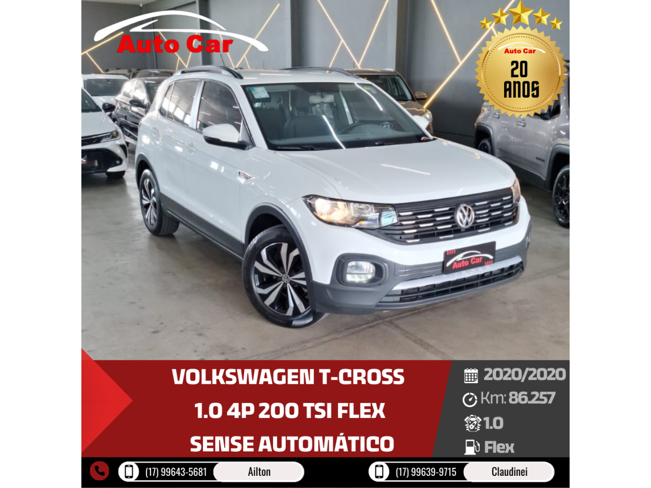 T-Cross 1.0 4P 200 TSI FLEX SENSE AUTOMÁTICO