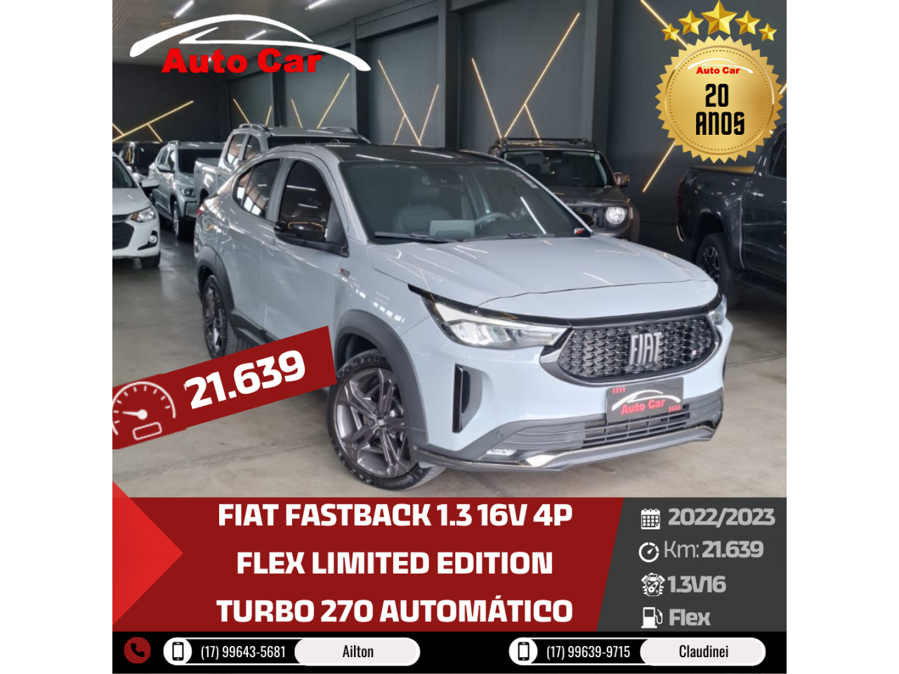 Fastback 1.3 16V 4P FLEX LIMITED EDITION TURBO 270 AUTOMÁTICO