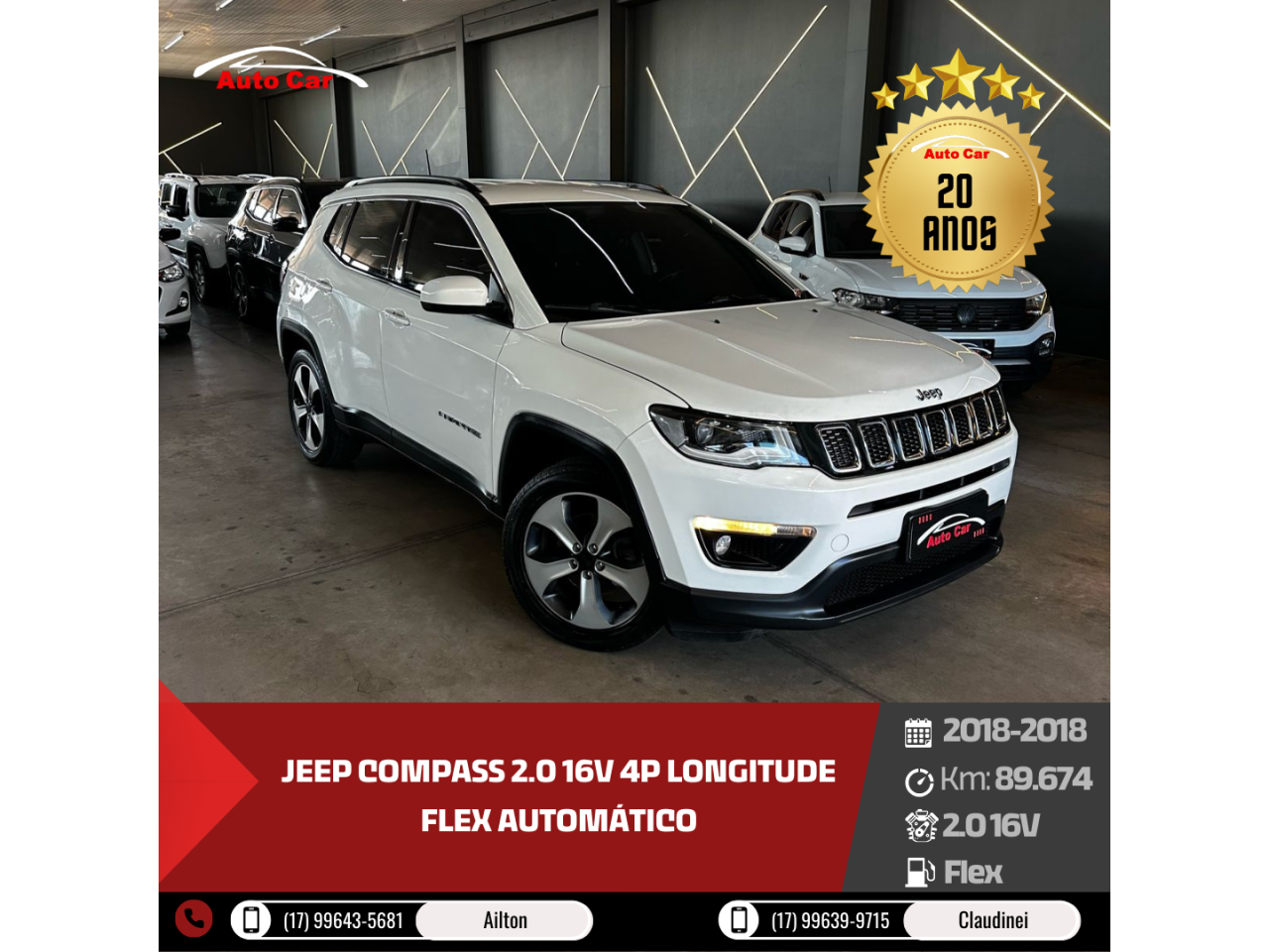 Compass 2.0 16V 4P LONGITUDE FLEX AUTOMÁTICO