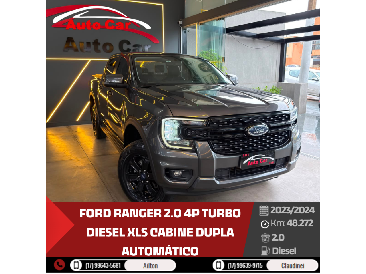 Ranger 2.0 4P TURBO DIESEL XLS CABINE DUPLA AUTOMÁTICO