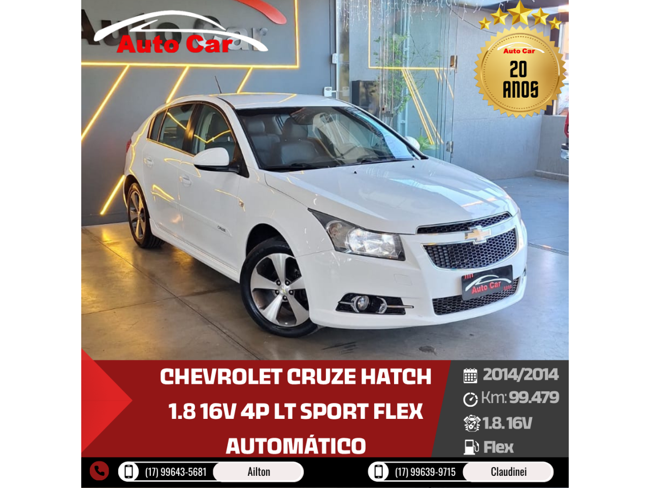 Cruze Hatch 1.8 16V 4P LT SPORT FLEX AUTOMÁTICO