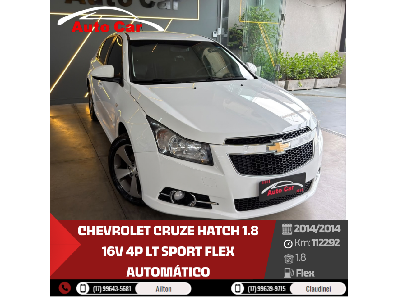 Cruze Hatch 1.8 16V 4P LT SPORT FLEX AUTOMÁTICO