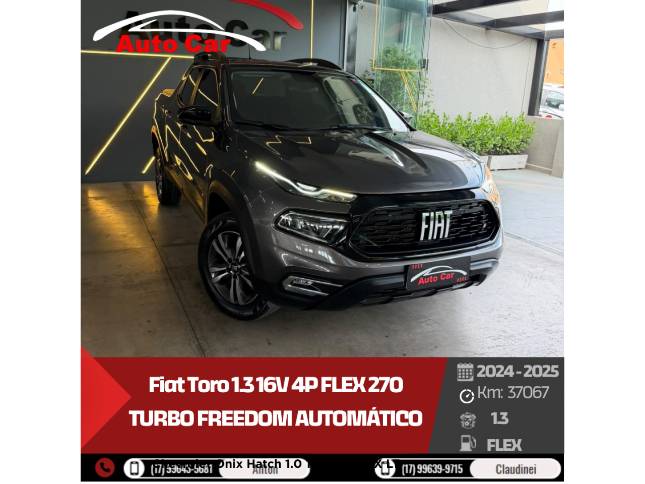 Toro 1.3 16V 4P FLEX 270 TURBO FREEDOM AUTOMÁTICO