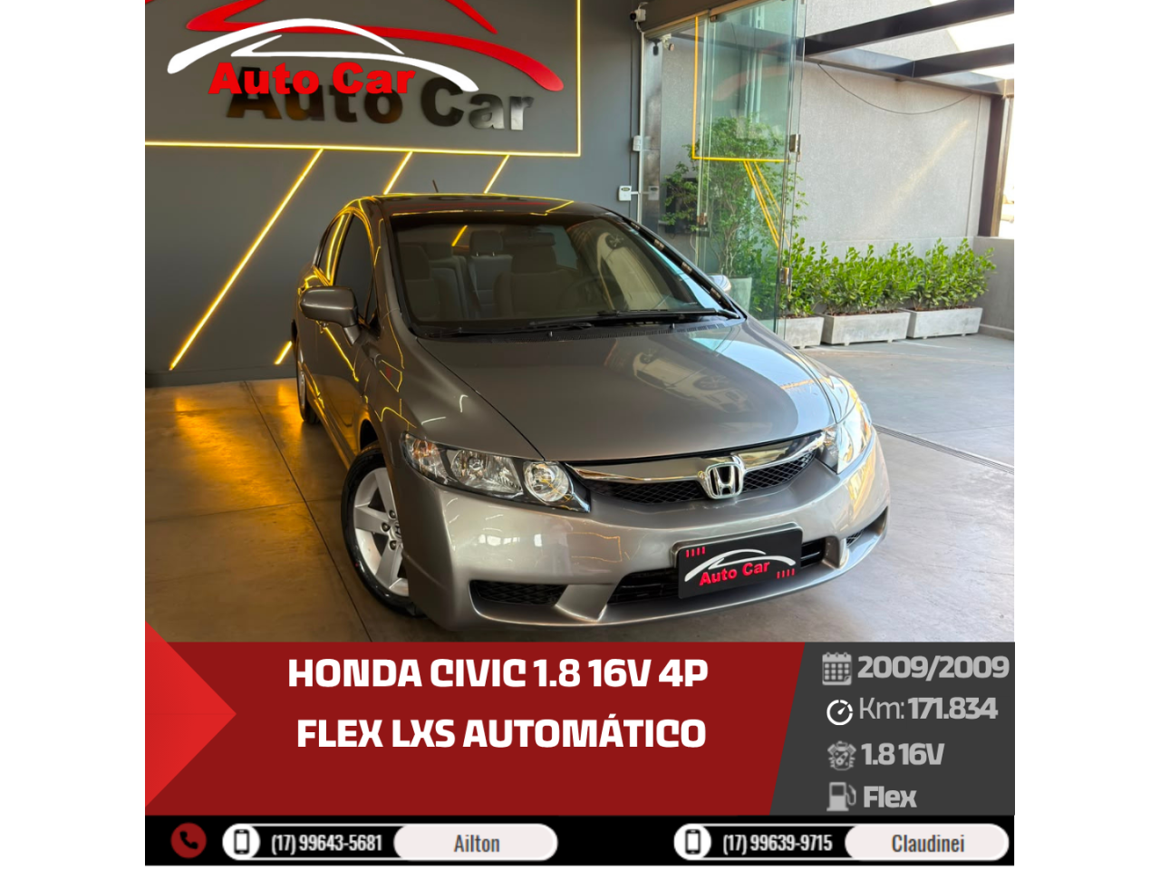 Civic 1.8 16V 4P FLEX LXS AUTOMÁTICO