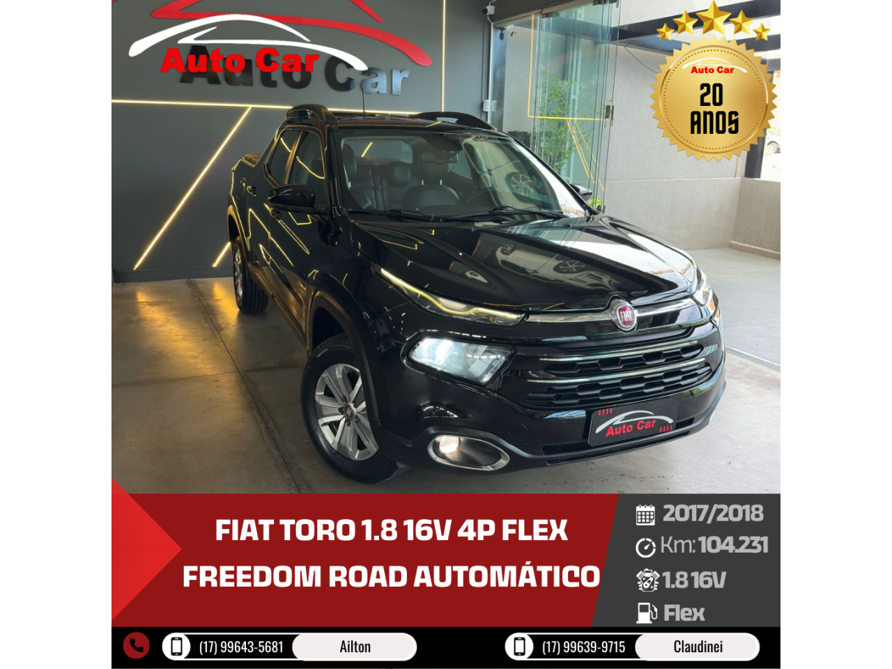 Toro 1.8 16V 4P FLEX FREEDOM ROAD AUTOMÁTICO