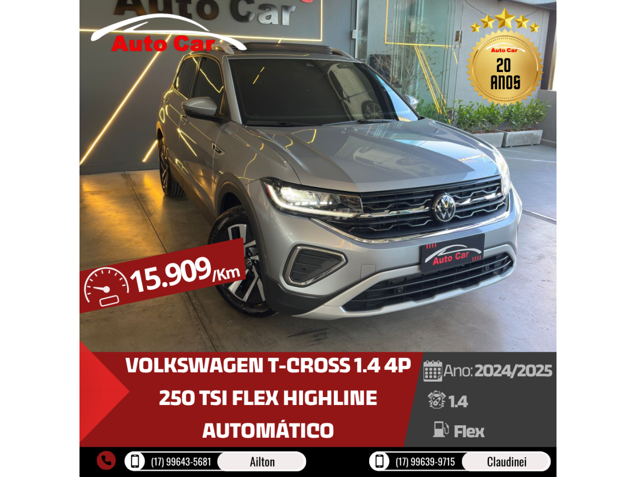 T-Cross 1.4 4P 250 TSI FLEX HIGHLINE AUTOMÁTICO