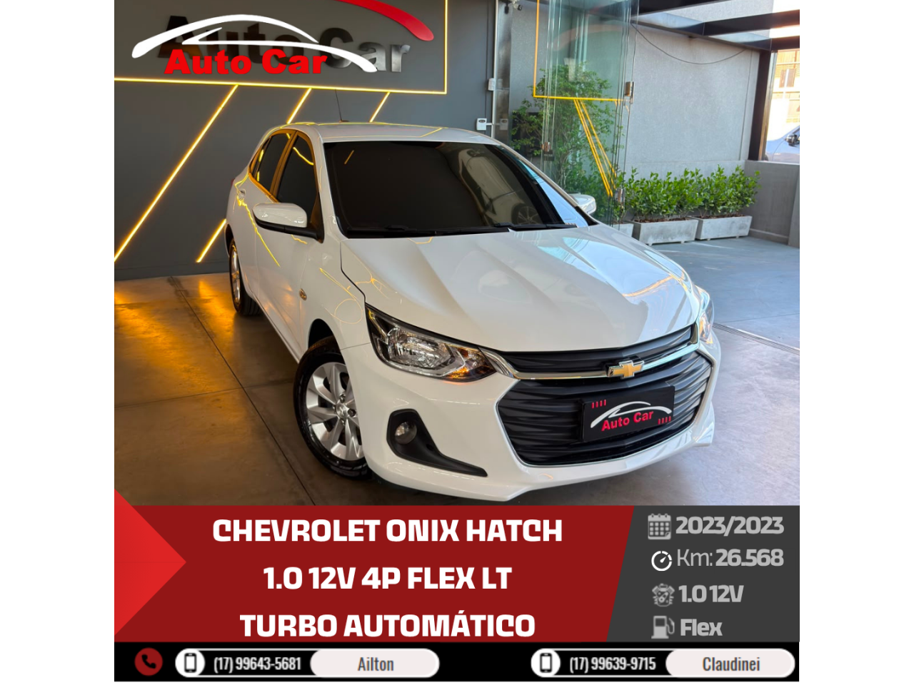 Onix Hatch 1.0 12V 4P FLEX LT TURBO AUTOMÁTICO