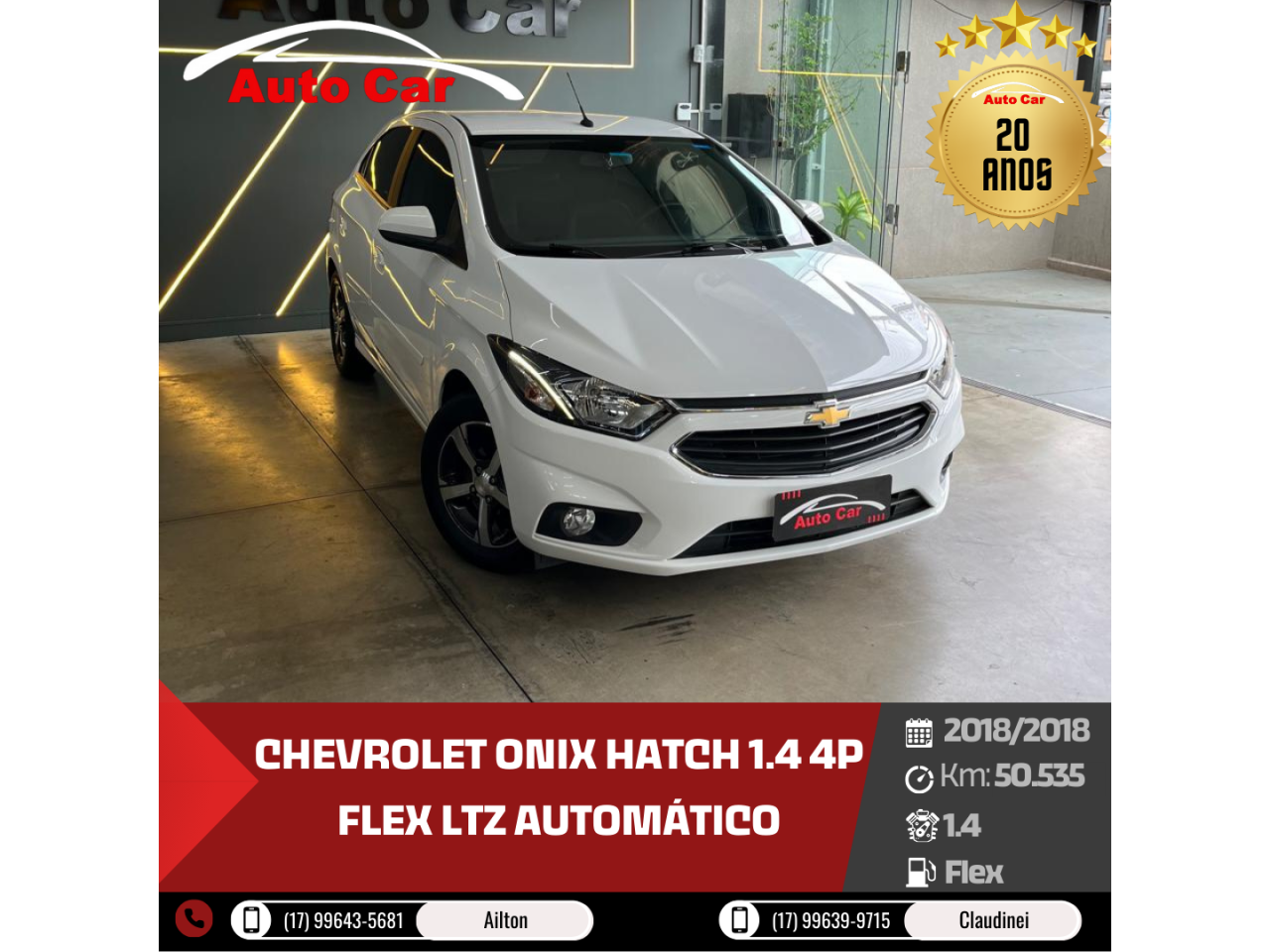 Onix Hatch 1.4 4P FLEX LTZ AUTOMÁTICO