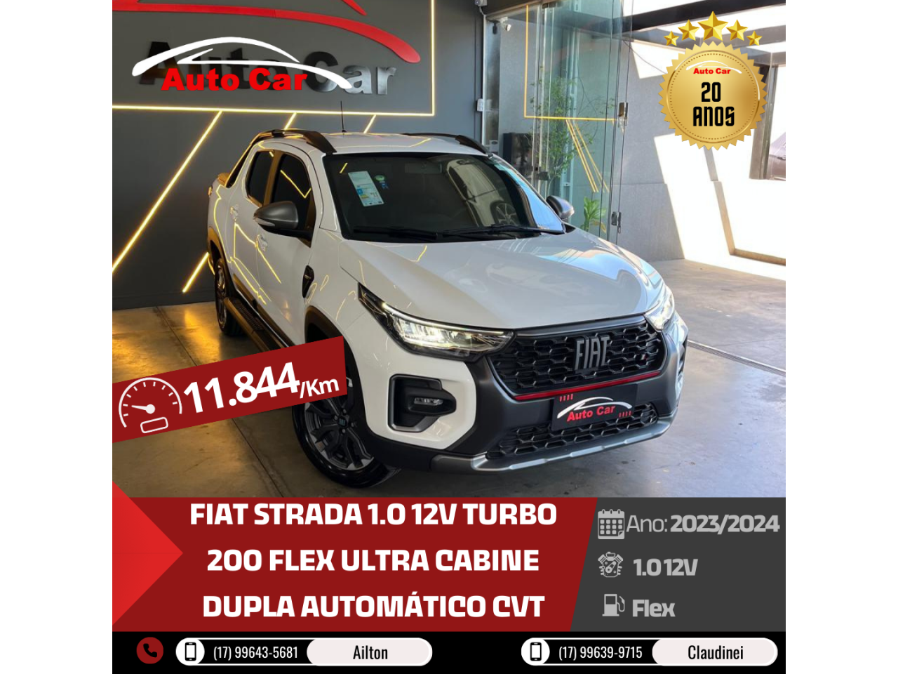 Strada 1.0 12V TURBO 200 FLEX ULTRA CABINE DUPLA AUTOMÁTICO CVT