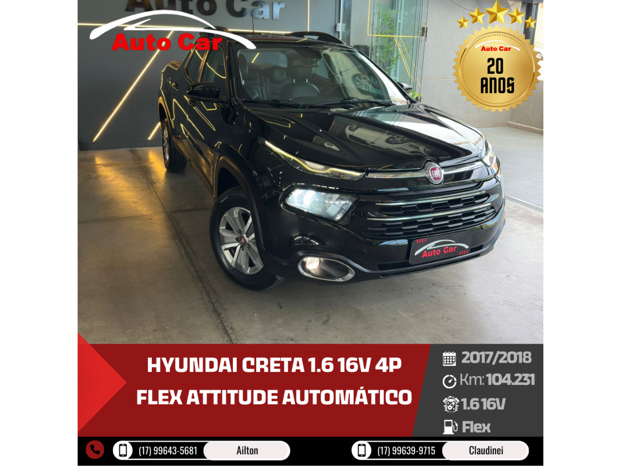 Toro 1.8 16V 4P FLEX FREEDOM ROAD AUTOMÁTICO