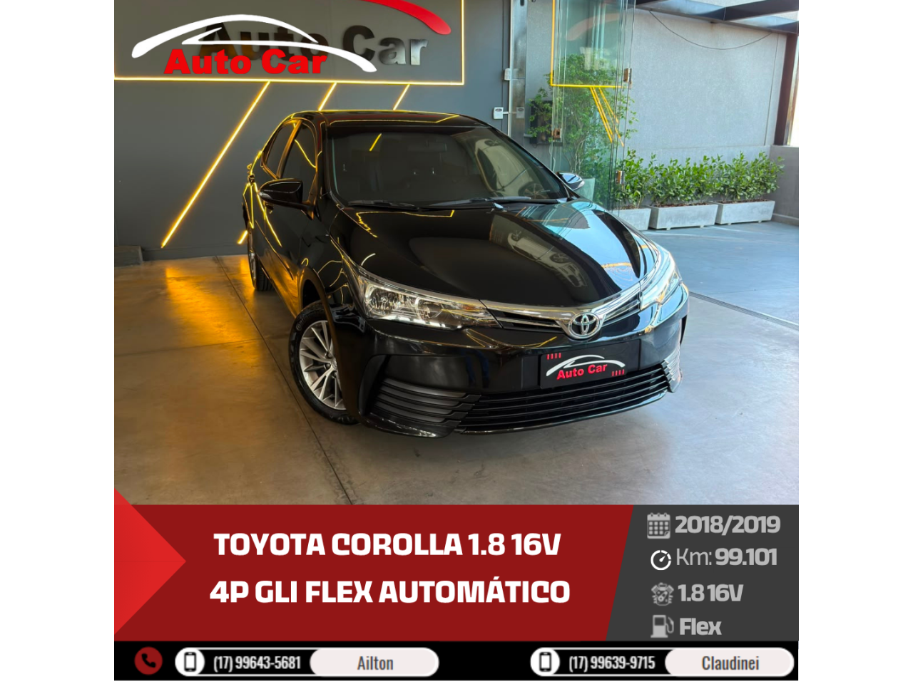 Corolla 1.8 16V 4P GLI FLEX AUTOMÁTICO