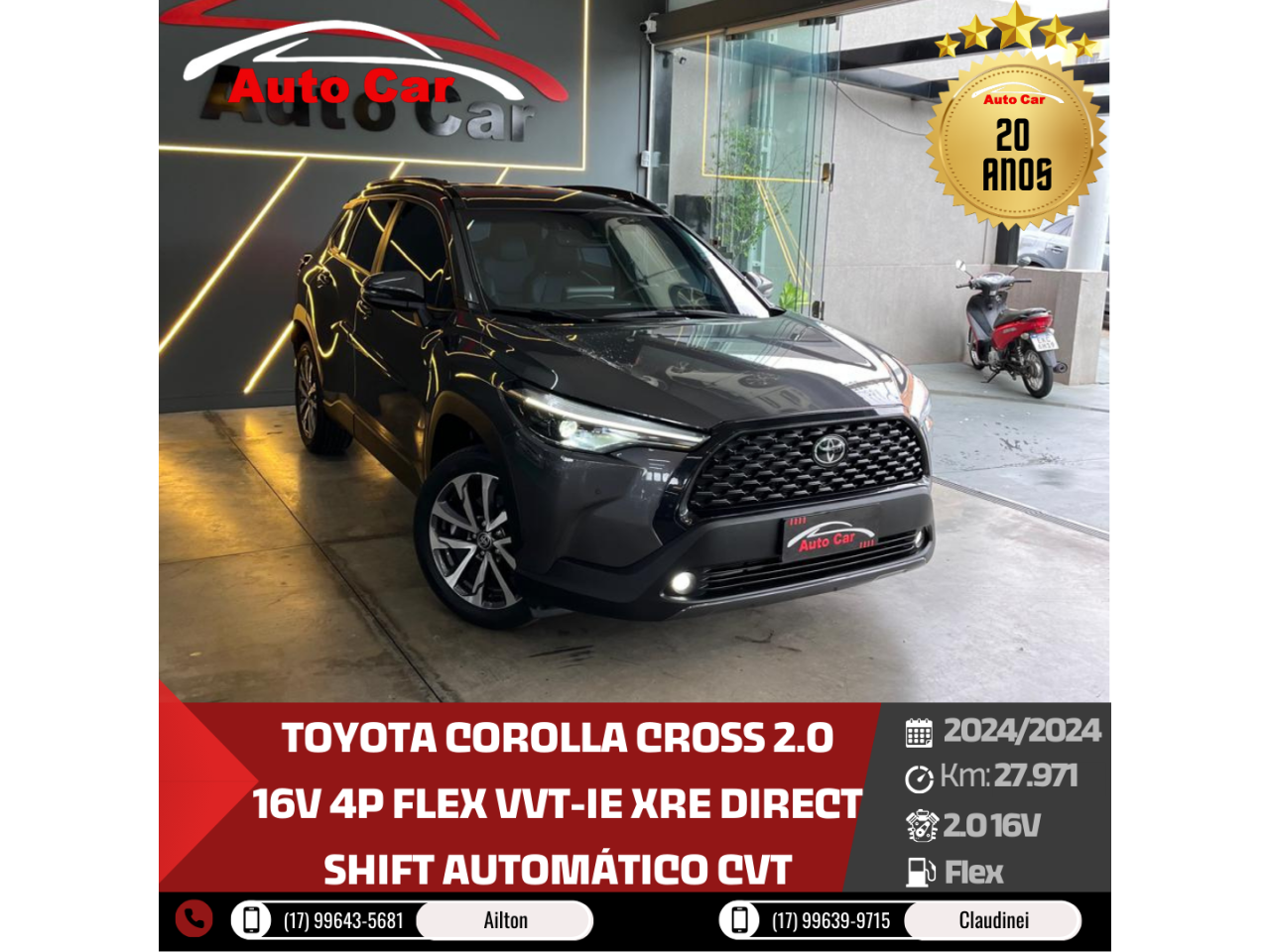 Corolla Cross 2.0 16V 4P FLEX VVT-IE XRE DIRECT SHIFT AUTOMÁTICO CVT