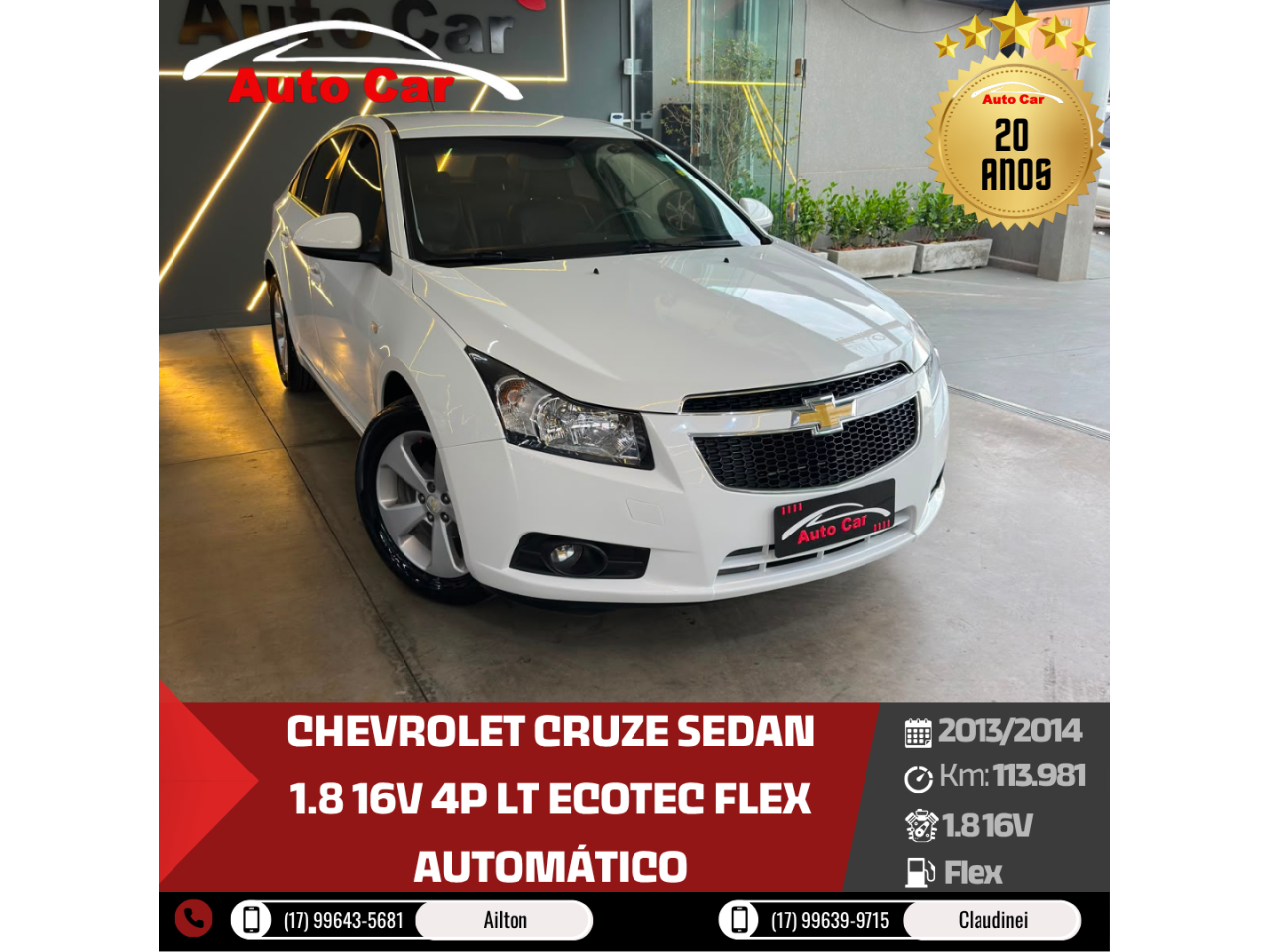 Cruze Sedan 1.8 16V 4P LT ECOTEC FLEX AUTOMÁTICO