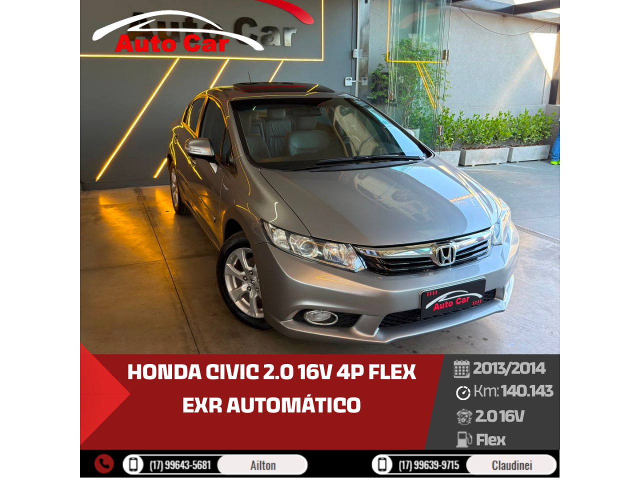 Civic 2.0 16V 4P FLEX EXR AUTOMÁTICO